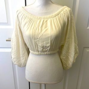 In The Style Lorna Luxe white ballon sleeve top